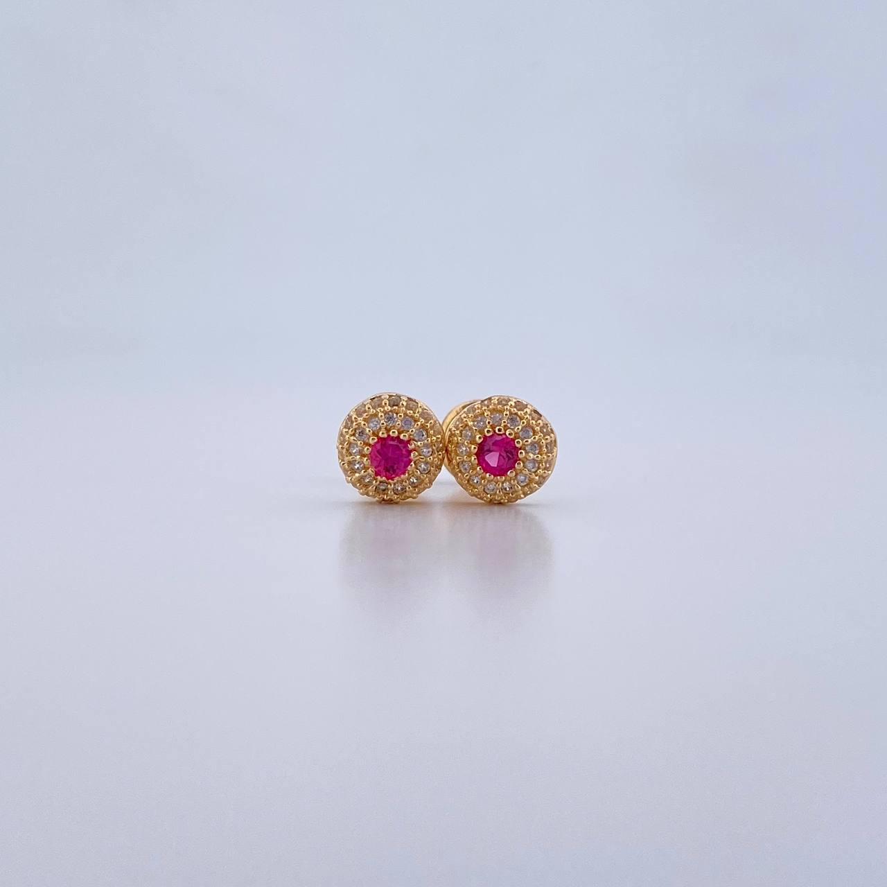 Topos Halo Circulo 1.3gr / Circones Fucsia Blancos Oro Amarillo 18K &