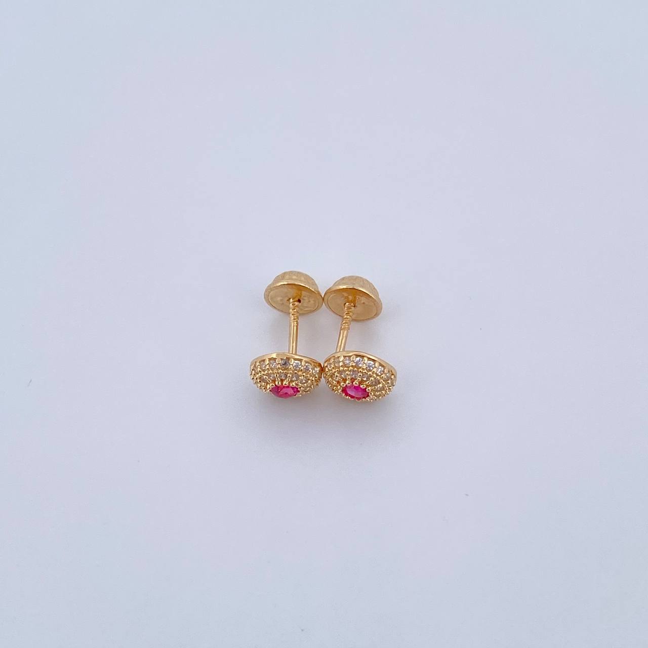 Topos Halo Circulo 1.3gr / Circones Fucsia Blancos Oro Amarillo 18K &