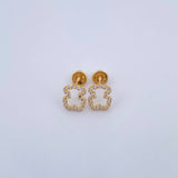 Topos Silueta Oso Ts 1.2gr / Circones Blancos Oro Amarillo 18K &