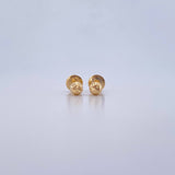 Stud Earrings Bead 0.75gr / Diamond Cut 18K Yellow Gold &