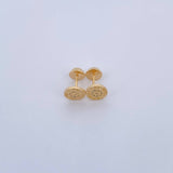 Stud Earrings BV 1.25gr / White Zircons 18K Yellow Gold &
