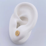 Stud Earrings BV 1.25gr / White Zircons 18K Yellow Gold &