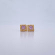 Topos Halo Cuadrado 1.45gr / Circones Lila Blancos Oro Amarillo 18K &