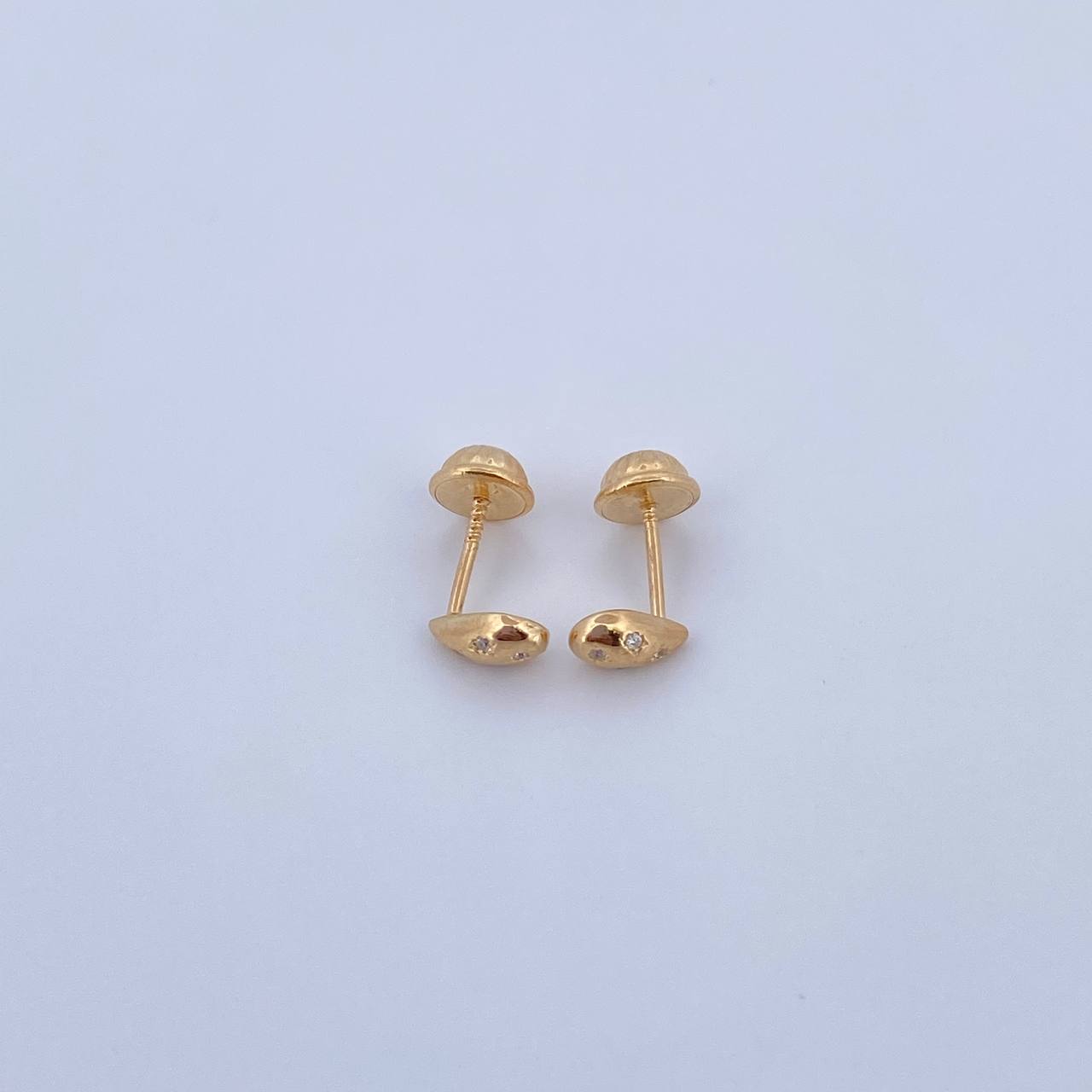Topos Gota Puntos 0.9gr / Circones Blancos Oro Amarillo 18K &