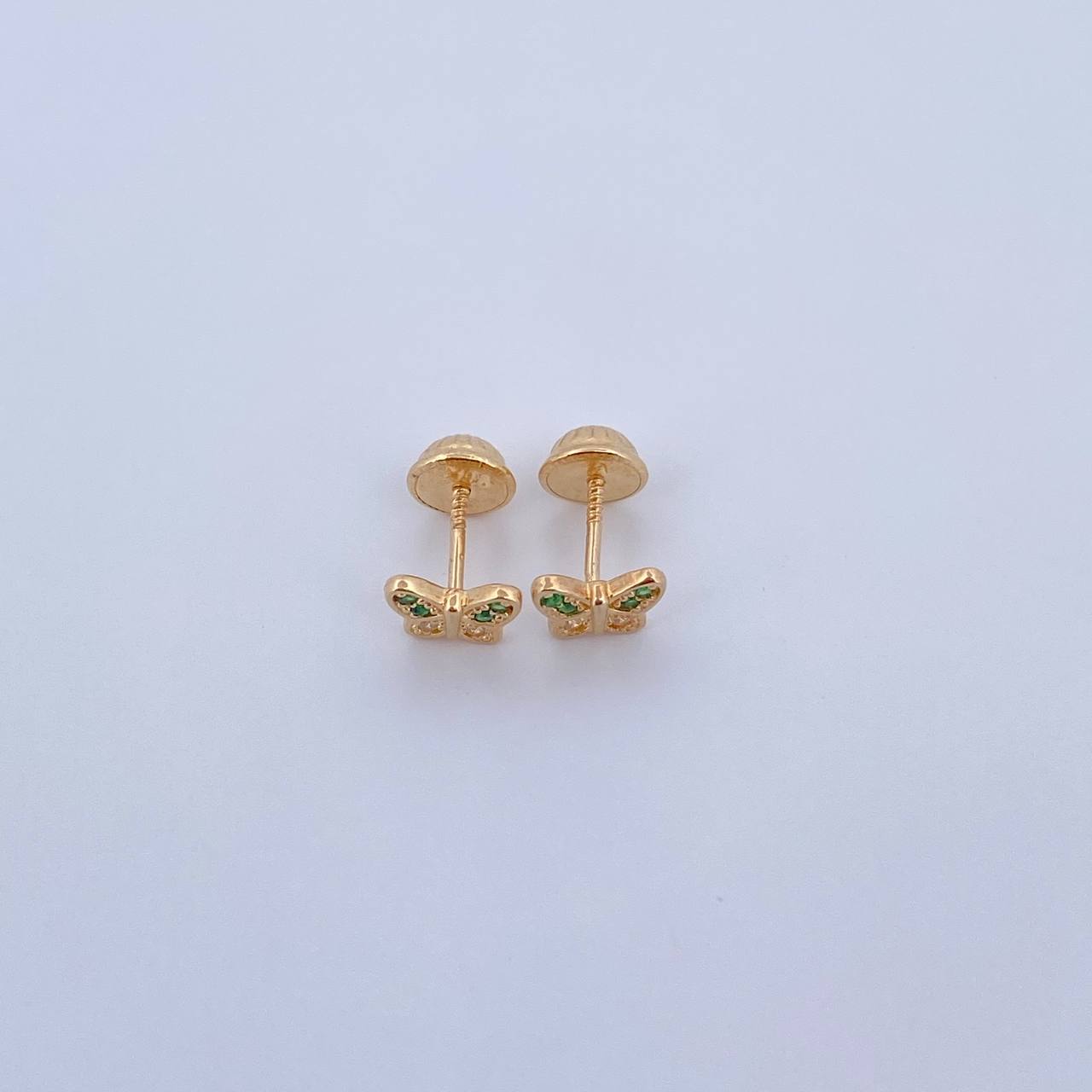 Topos Mariposa 1gr / Circones Verdes Blancos Oro Amarillo 18K &