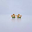 Topos Corona Real 1.5gr / Estrella Circones Verdes Blancos Oro Amarillo 18K &