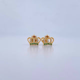 Topos Corona Real 1.5gr / Estrella Circones Verdes Blancos Oro Amarillo 18K &