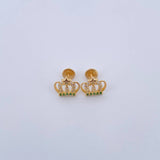 Topos Corona Real 1.5gr / Estrella Circones Verdes Blancos Oro Amarillo 18K &