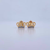 Topos Corona Real 1.55gr / Estrella Circones Azul Blancos Oro Amarillo 18K &