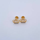 Topos Corona Real 1.55gr / Estrella Circones Azul Blancos Oro Amarillo 18K &