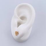 Topos Silueta Corazon 0.85gr / Circones Blancos Oro Amarillo 18K &