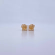 Topos Cuadros Superpuestos 0.85gr / Circones Blancos Oro Amarillo 18K &