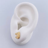 Stud Earrings Horse 0.9gr / Smooth 18K Yellow Gold &