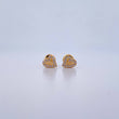 Topos Silueta Corazon 0.95gr / Circones Blancos Oro Amarillo 18K &