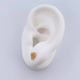 Topos Silueta Corazon 0.95gr / Circones Blancos Oro Amarillo 18K &