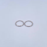 Candongas Aro Rayado 0.55gr / Diamantados Oro Blanco 18K &
