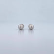 Stud Earrings Bead 0.75gr / 6mm Diamond Cut 18K White Gold &