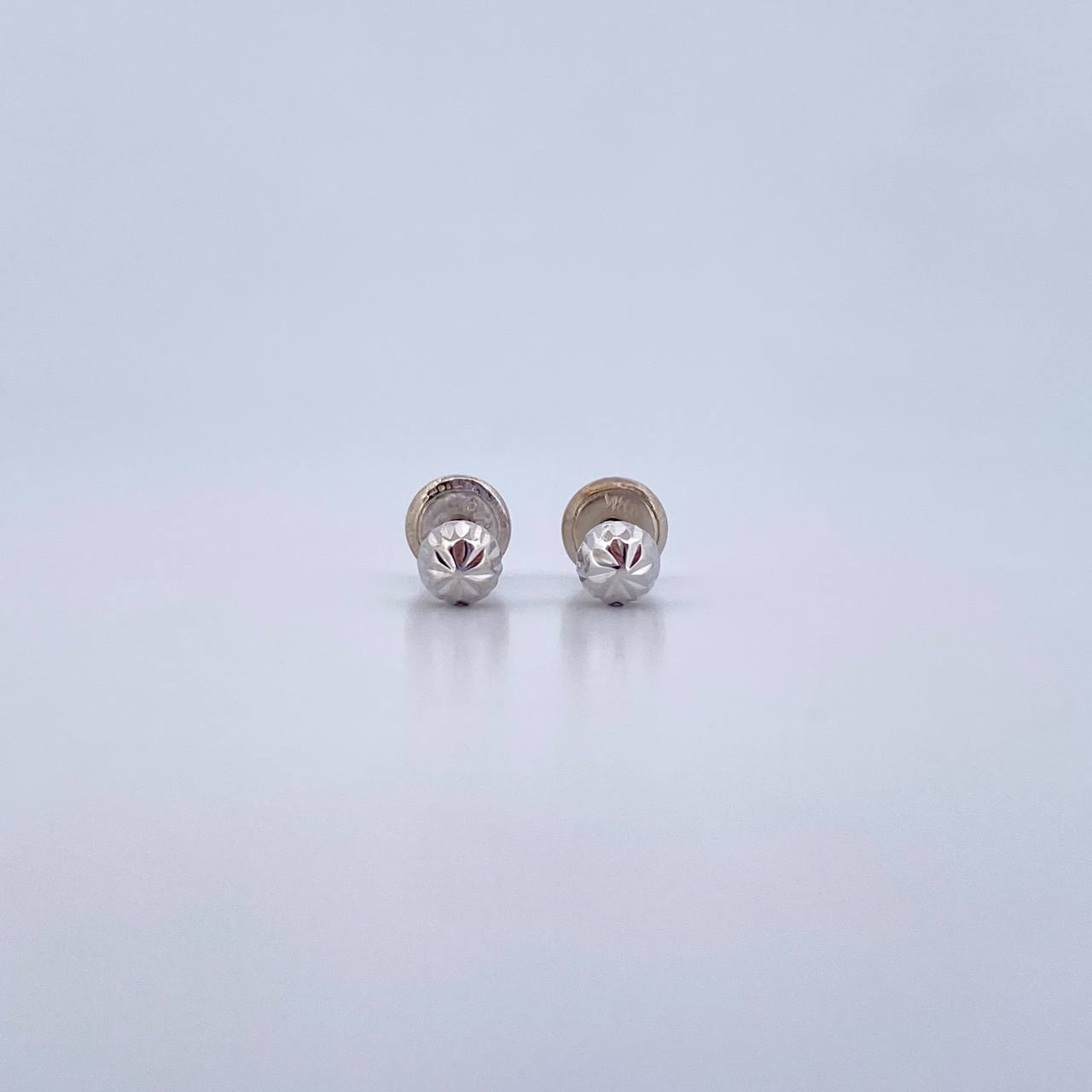 Topos Bola 0.55gr / 4mm Diamantados Oro Blanco 18K &