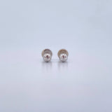 Topos Bola 0.55gr / 4mm Diamantados Oro Blanco 18K &