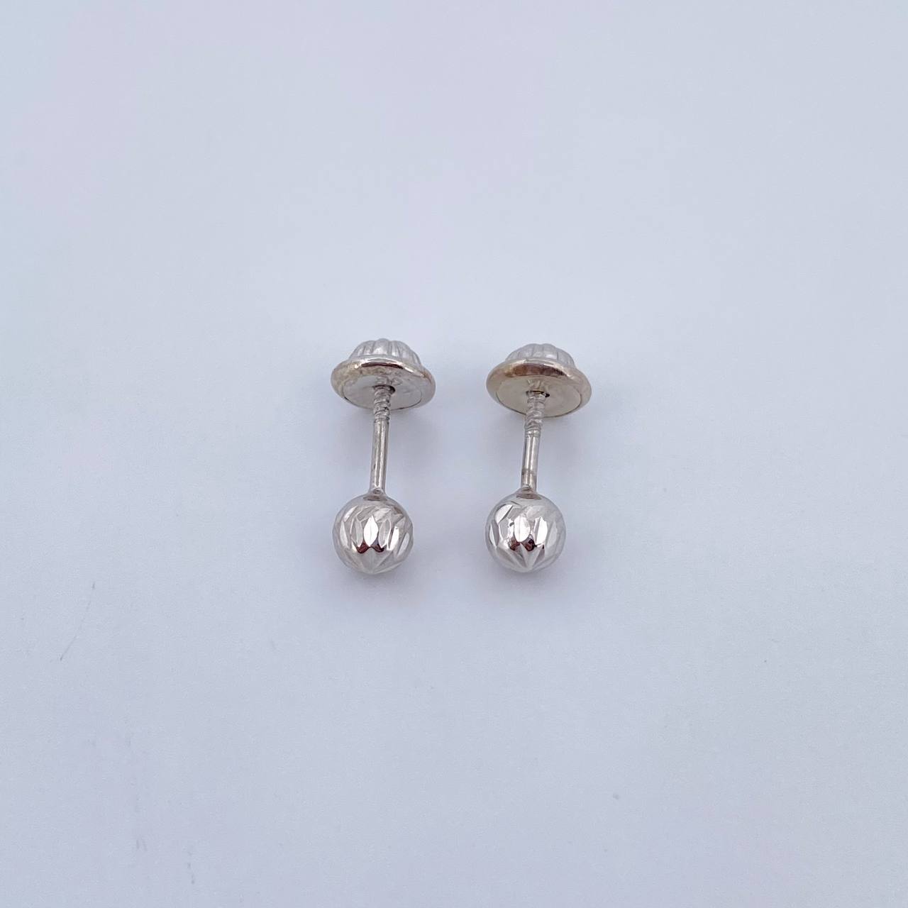 Topos Bola 0.55gr / 4mm Diamantados Oro Blanco 18K &