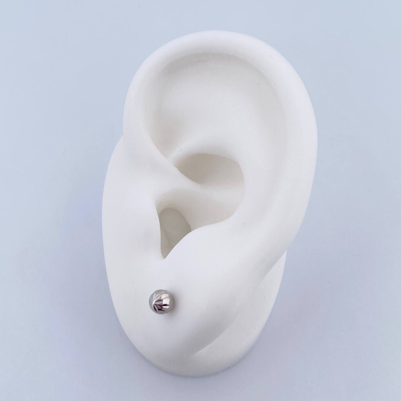 Topos Bola 0.55gr / 4mm Diamantados Oro Blanco 18K &