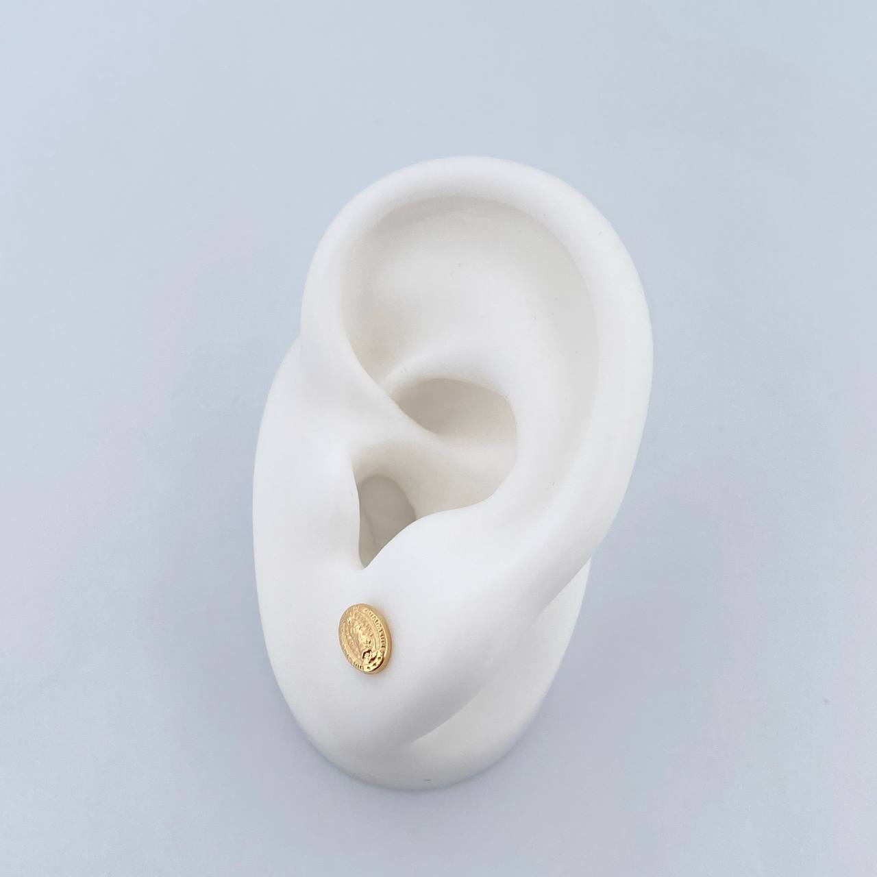 Virgin Guadalupe Stud Earrings 0.65gr / 18K Gold &