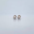 Stud Earrings Bead 0.7gr / 5mm Diamond Cut 18K White Gold &