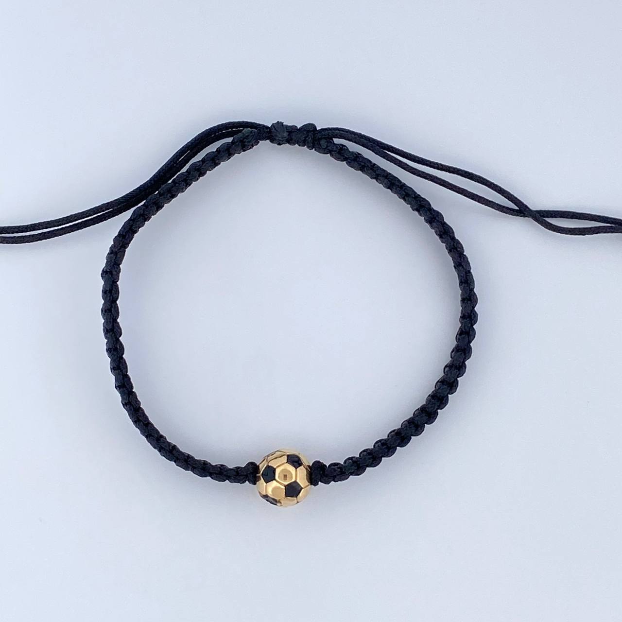 Pulsera Tejida Herraje Balon De Futbol 1.85gr / Oro Amarillo 18K &