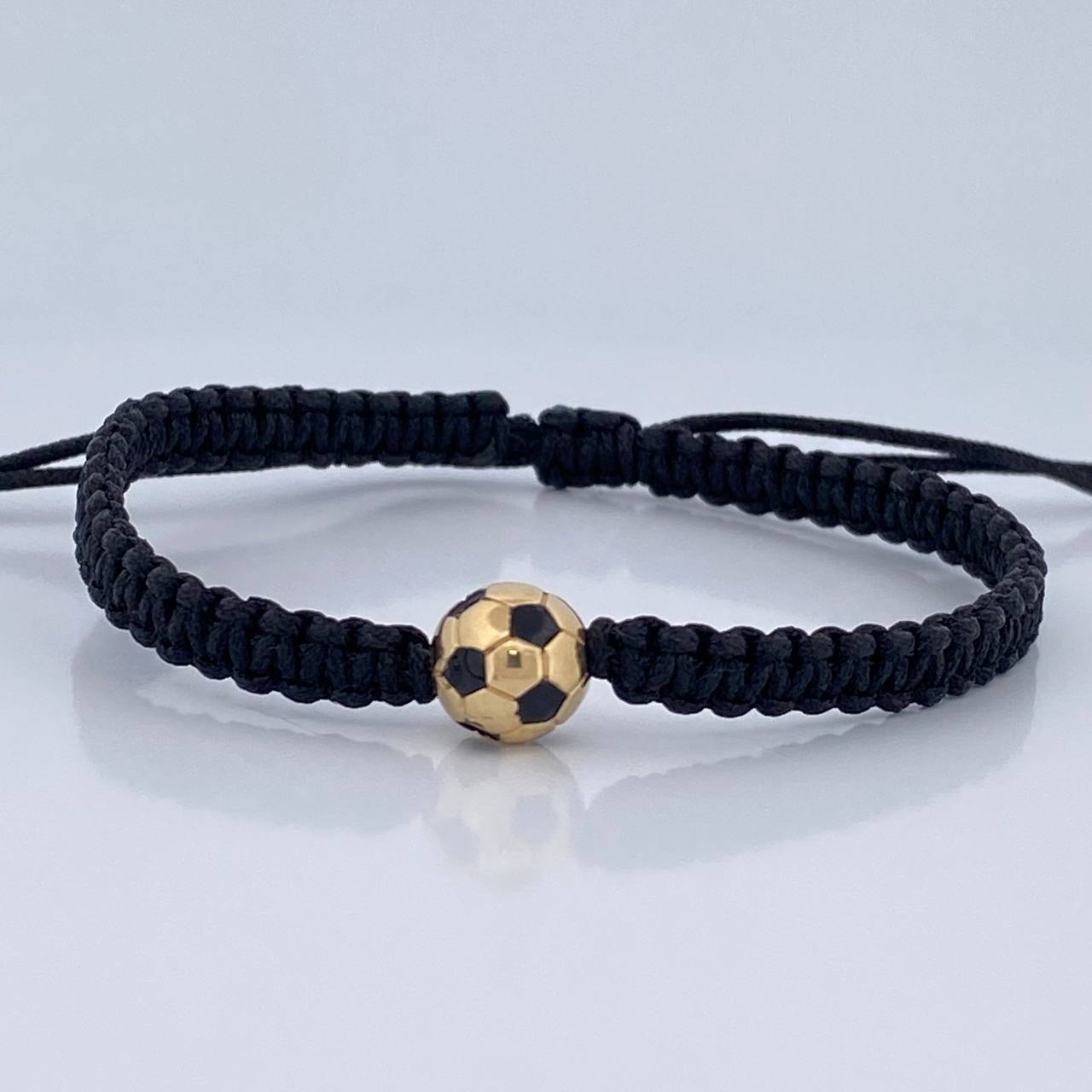 Pulsera Tejida Herraje Balon De Futbol 1.85gr / Oro Amarillo 18K &