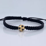 Pulsera Tejida Herraje Balon De Futbol 1.85gr / Oro Amarillo 18K &