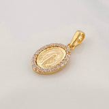 Dije Virgen Milagrosa 1.45g / 3/4 in Dos Oros Amarillo Blanco 18K