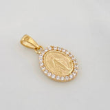 Dije Virgen Milagrosa 1.45g / 3/4 in Dos Oros Amarillo Blanco 18K