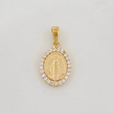 Dije Virgen Milagrosa 1.45g / 3/4 in Dos Oros Amarillo Blanco 18K
