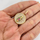 Dije Medalla Virgen Guadalupe 3.75g / 1 1/4 in Dos Oros Amarillo Blanco 18K
