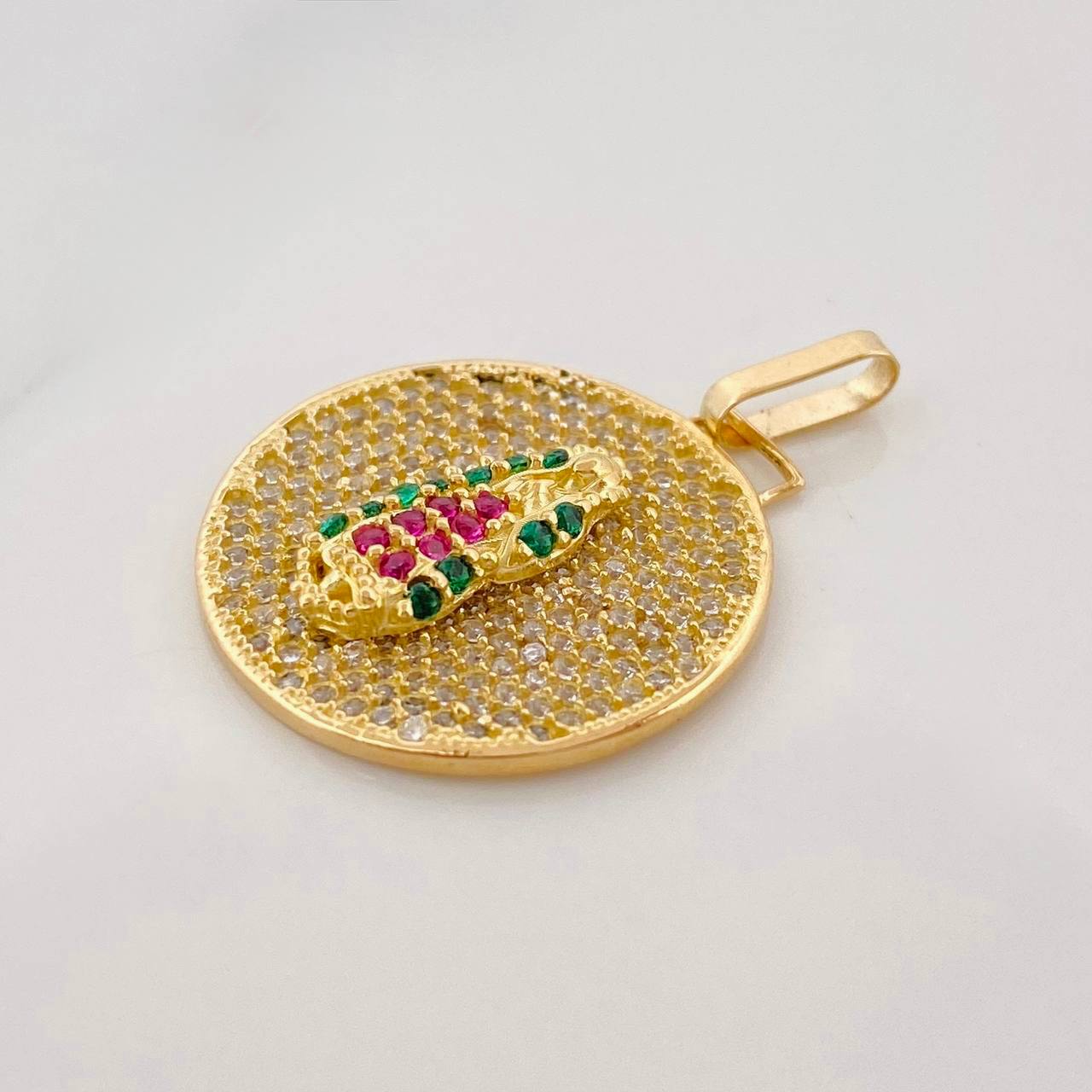 Dije Medalla Virgen Guadalupe 3.75g / 1 1/4 in Dos Oros Amarillo Blanco 18K