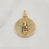 Dije Medalla Virgen Guadalupe 3.75g / 1 1/4 in Dos Oros Amarillo Blanco 18K