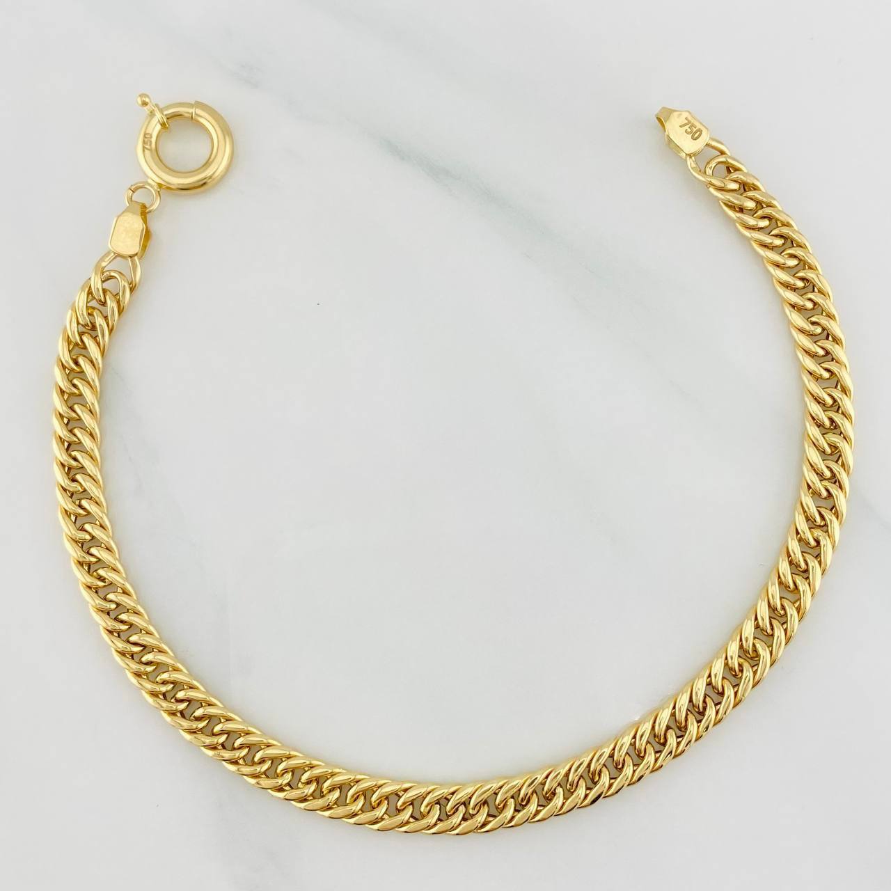 Pulso Cubano 6.4g / 7 3/4 in / 5.48mm Oro Amarillo 18K