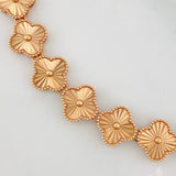 Pulso Trebol Diamantado 7.7g / 7 in / 8.74mm Oro Rosa 18K