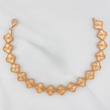 Pulso Trebol Diamantado 7.7g / 7 in / 8.74mm Oro Rosa 18K