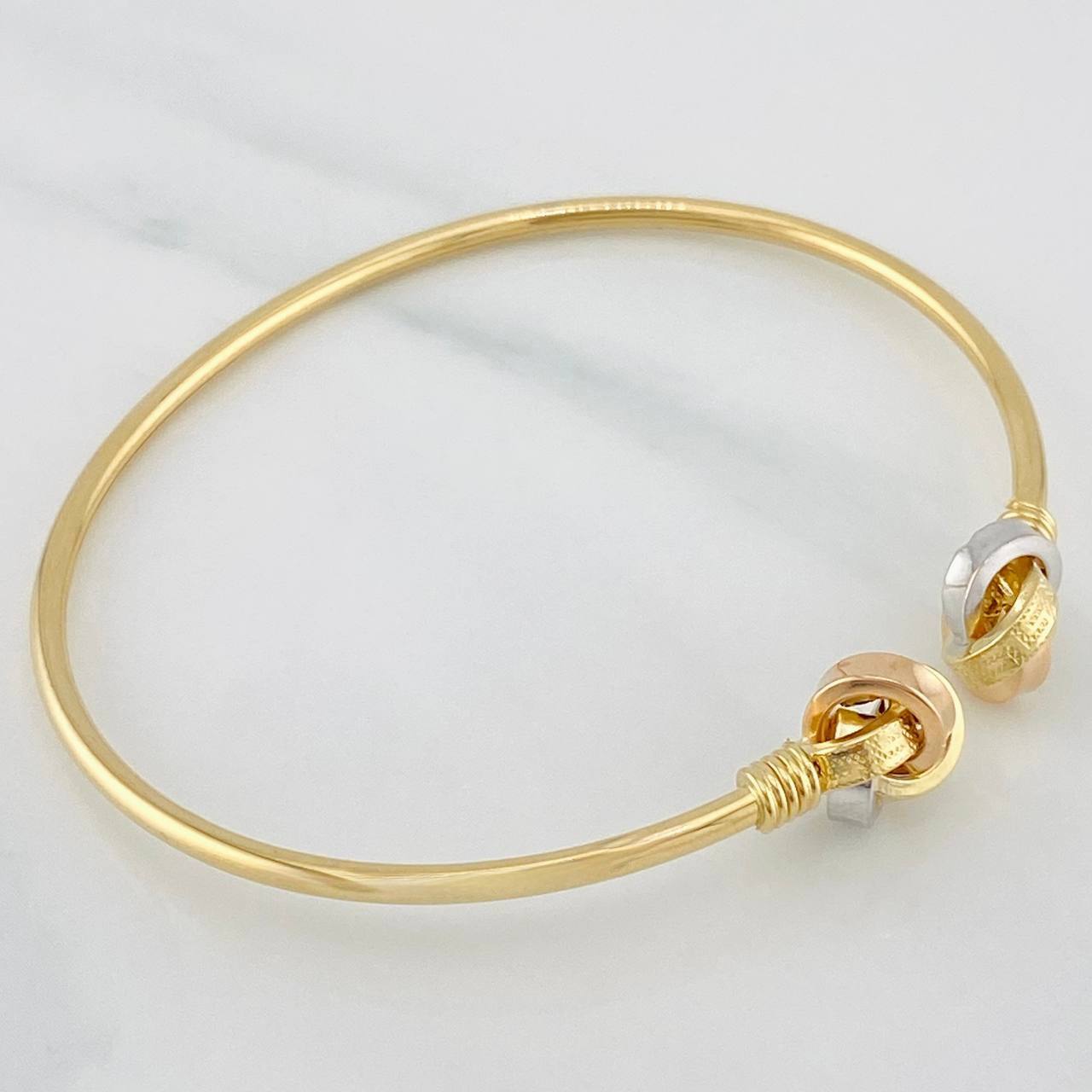 Bracelet Knot Ring 4.4g / 7 in / 2.12mm Three Golds 18K