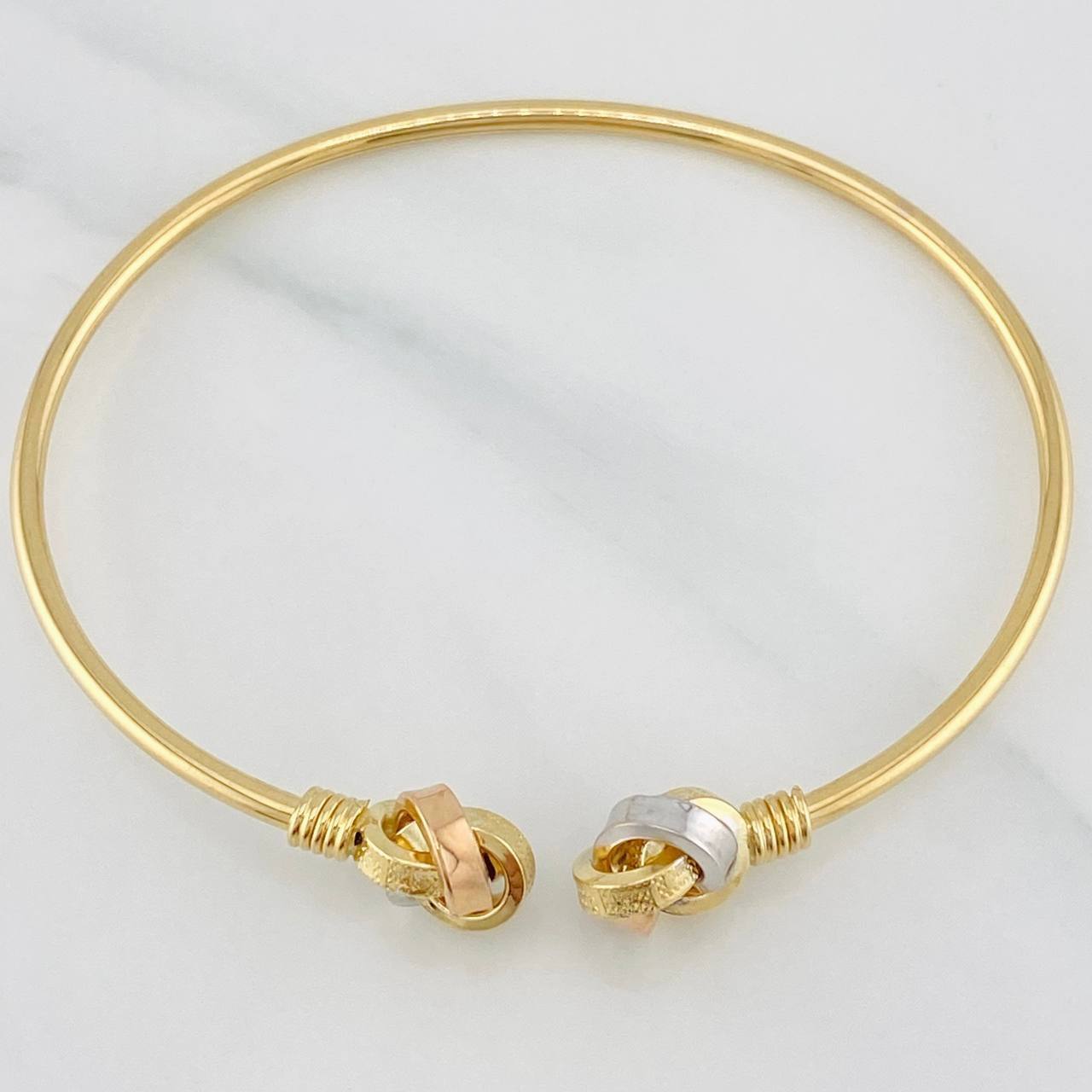 Bracelet Knot Ring 4.4g / 7 in / 2.12mm Three Golds 18K