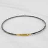 Pulso Aro Diamantado 2.65g / 6 3/4 in / 1.63mm Dos Oros Negro Amarillo 18K