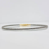Pulso Aro Diamantado 2.65g / 6 3/4 in / 1.63mm Dos Oros Negro Amarillo 18K