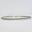 Pulso Aro Diamantado 2.75g / 6 3/4 in / 1.6mm Dos Oros Negro Amarillo 18K