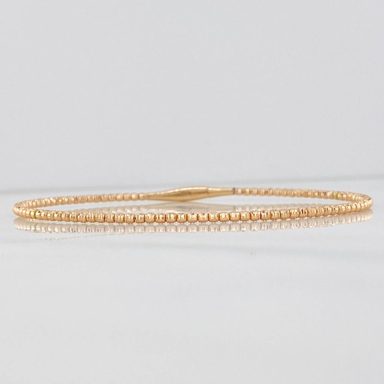 Pulso Aro Diamantado 2.75g / 6 3/4 in / 1.6mm Dos Oros Amarillo Rosa 18K