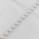 Pulso Tennis Corazon 15.95g / 6 1/2 in / 7mm Plata 925