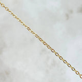 Cadena Aro Seguido Trebol VCyA 4.2gr / 50cm / 1.5mm Punteado Cuarzo Azul Celeste Mate Oro Amarillo  18K