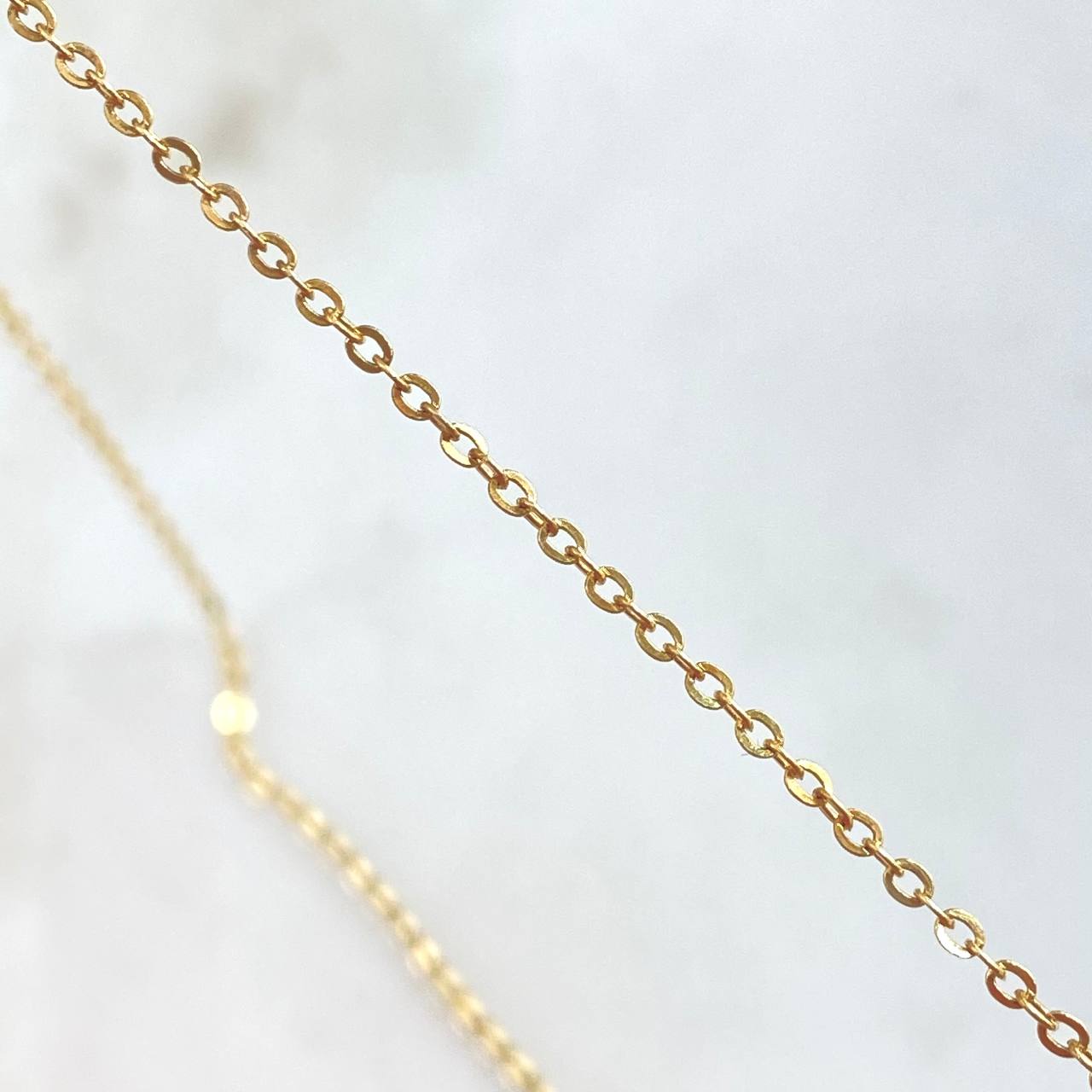 Classic Link Chain Clover VCyA 4.25gr / 50cm / 1.5mm Black Onyx Dotted 18K Yellow Gold
