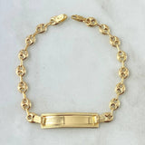 Bracelet Rectangular Plate 3.1gr / 18cm / 5mm Bordered Polished 18K Yellow Gold