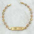 Bracelet Rectangular Plate 3.55gr / 18cm / 4.8mm Edged Polished Three 18K Golds